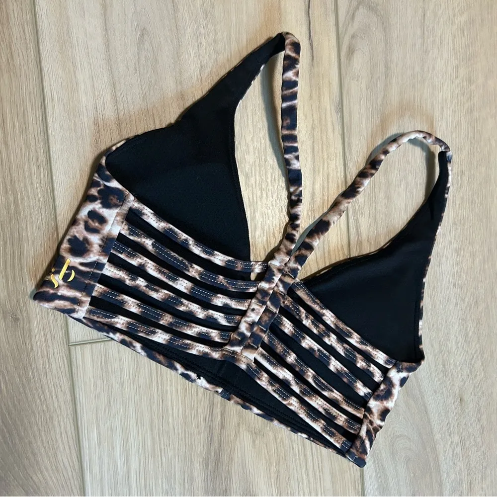 Crop Shop Boutique Strappy Sports Bra Sz XS Black - Image 5
