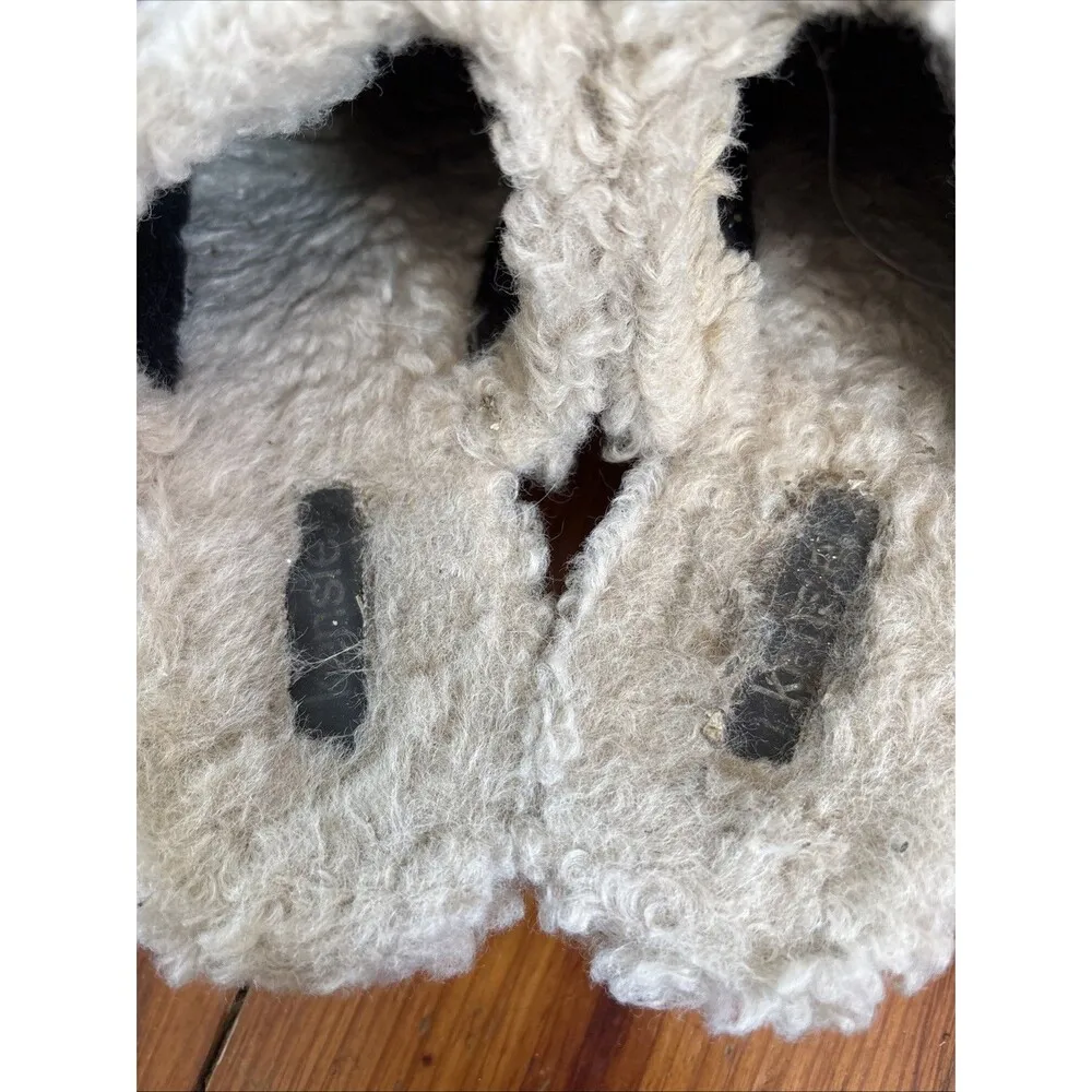 Kensie Joselynn Faux Shearling Suede Mules Clogs Slip On 8 Black Leather - Image 7