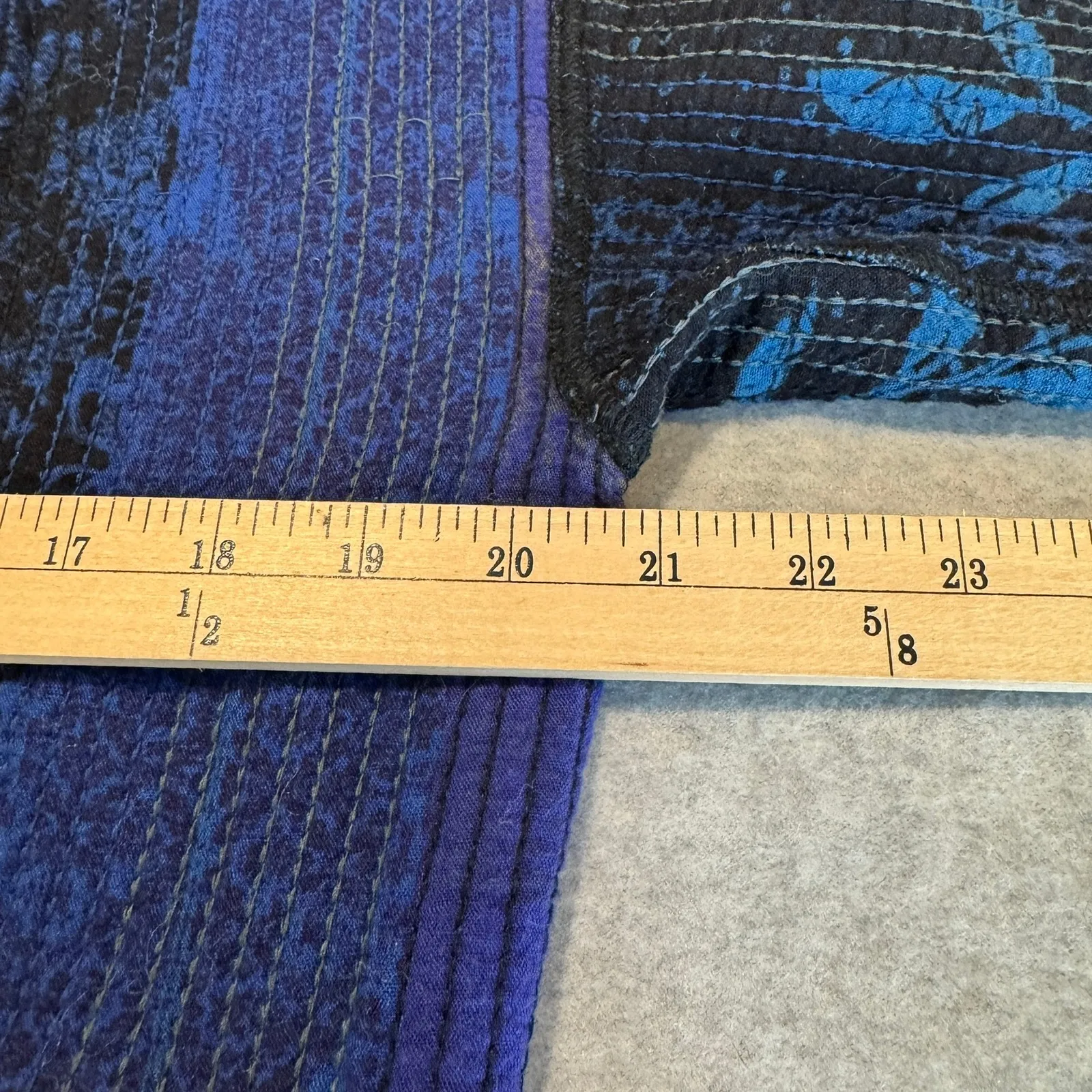 JOHN MARK Bohemian Patchwork Kimono Jacket Womens Small Blue Black Pockets - Image 10