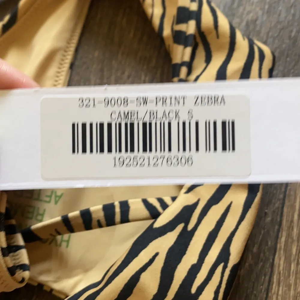 Zebra Camel Print Bikini Bottom Tan - Image 4