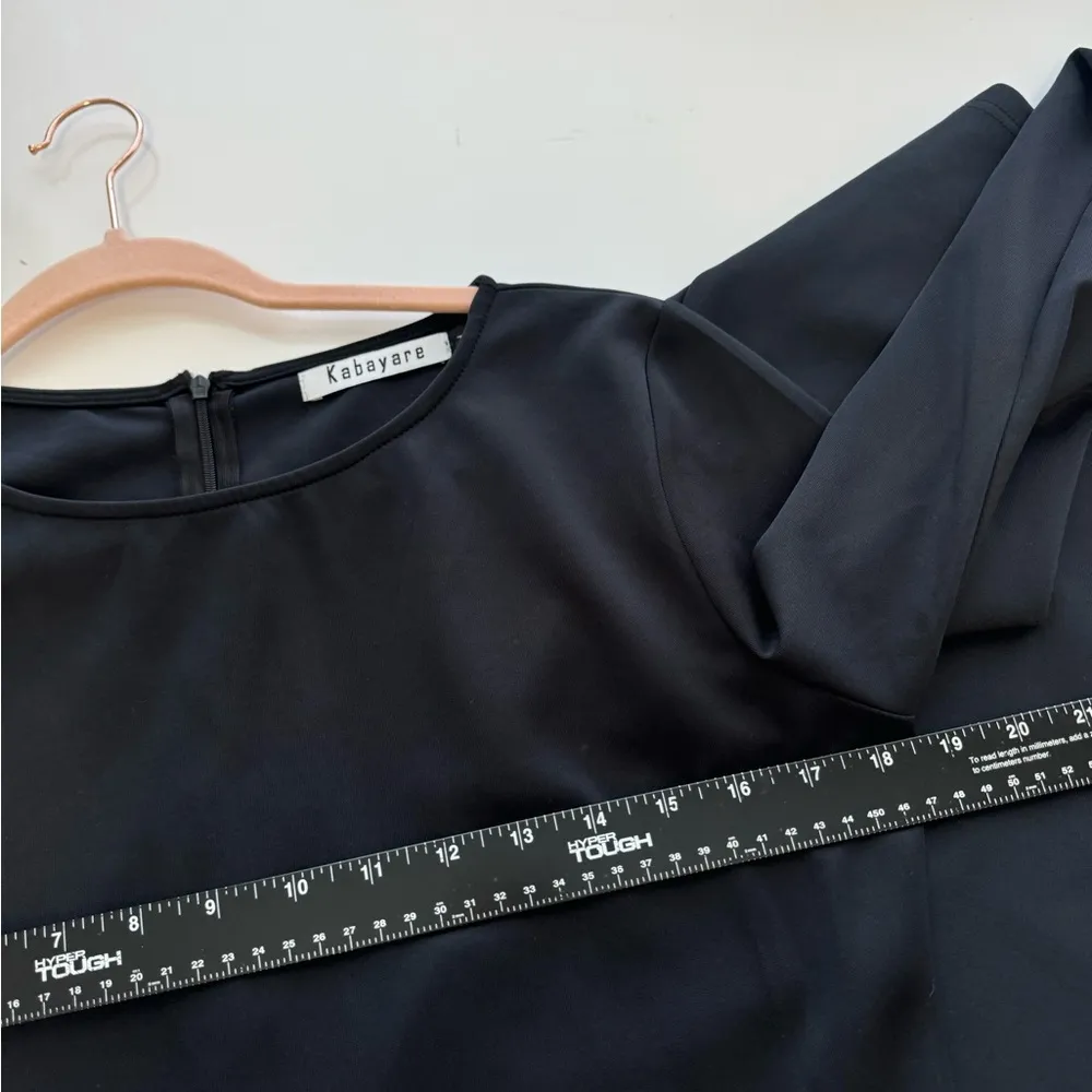 Classic Long Sleeve‎ Peplum Maxi Dress Size Medium Black - Image 3