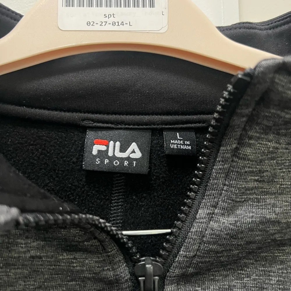 Fila Sport Black & Gray Quarter Zip Pullover Jacket Size Large - Image 3