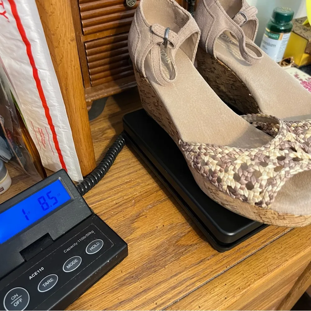 TOMS Platform Wedge Sandals Shoes Women’s Size 9.5 Ankle Strap Woven Open Toe - Image 15