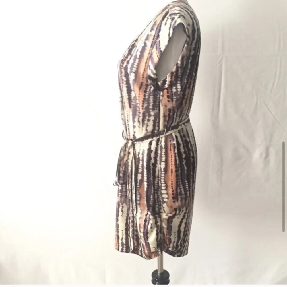 Women's Belted Shirt Dress Sz XS Zipper detail V neckline Dress - Image 4