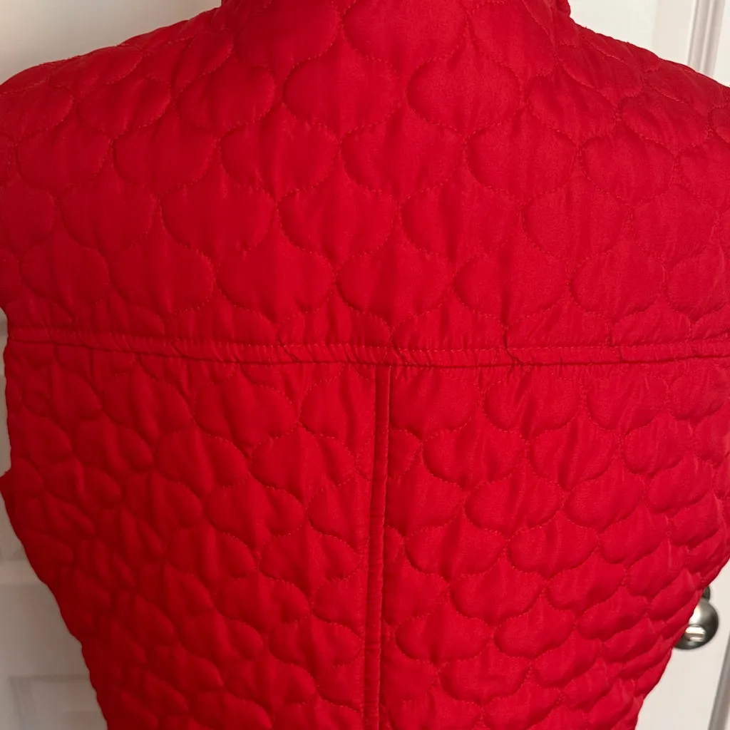 New Direction| Vibrant Red Quilted Women's Vest with Pockets Size L - Image 5