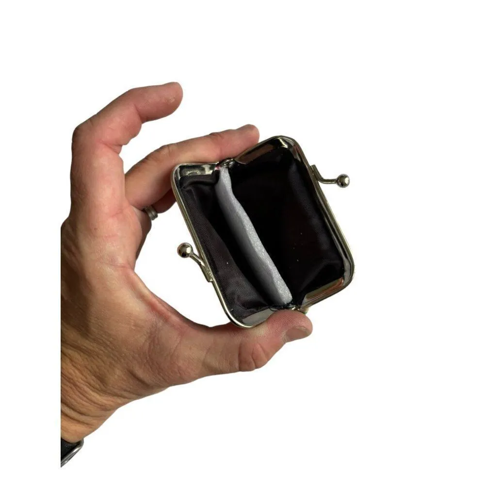 Small Colorful Flower Print Coin Purse With Metal Clasp - Image 2