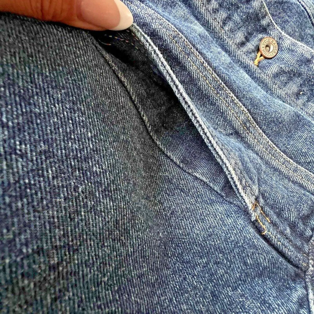 Eddie Bauer Button Down Denim Jean Jacket Womens Medium Blue western Collared M. - Image 7