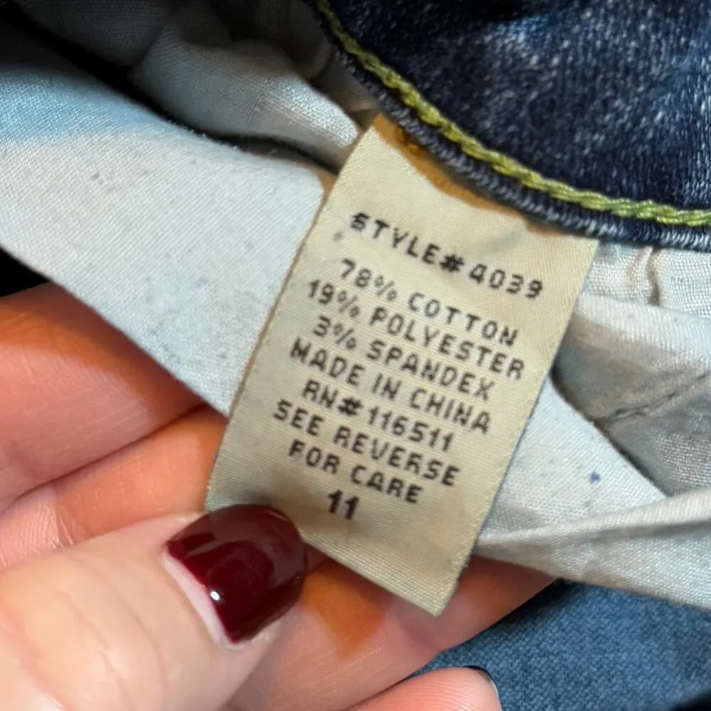 Angel Kiss Juniors 11 Straight leg Distressed Embellished Stretch Jeans Casual - Image 10