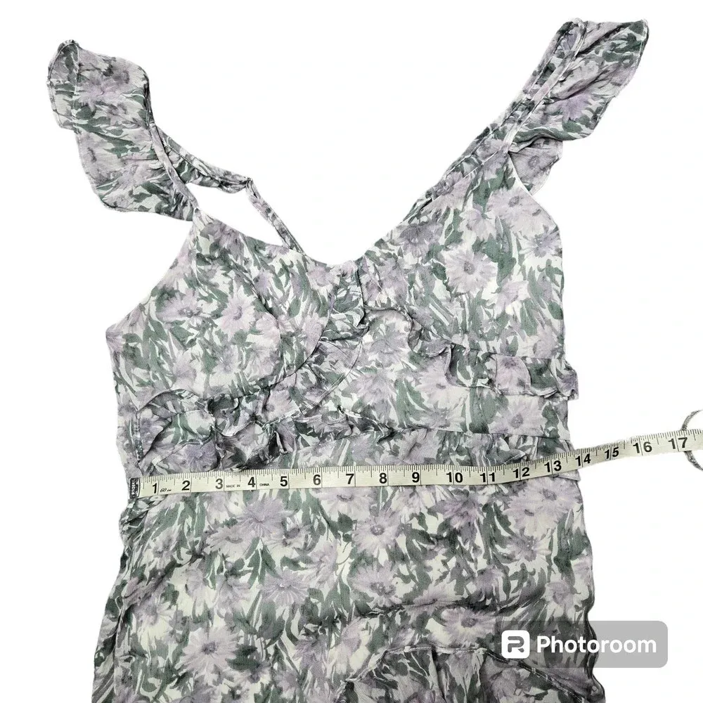 OPT Floral Tiered Midi Dress Blue - Image 7