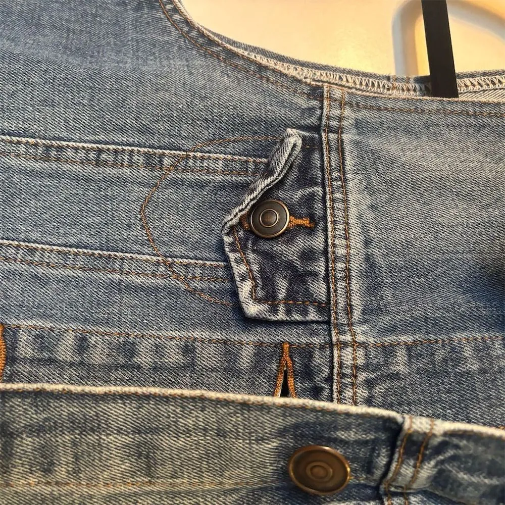 Women's Denim Vest Jacket Small Blue Button - Image 4