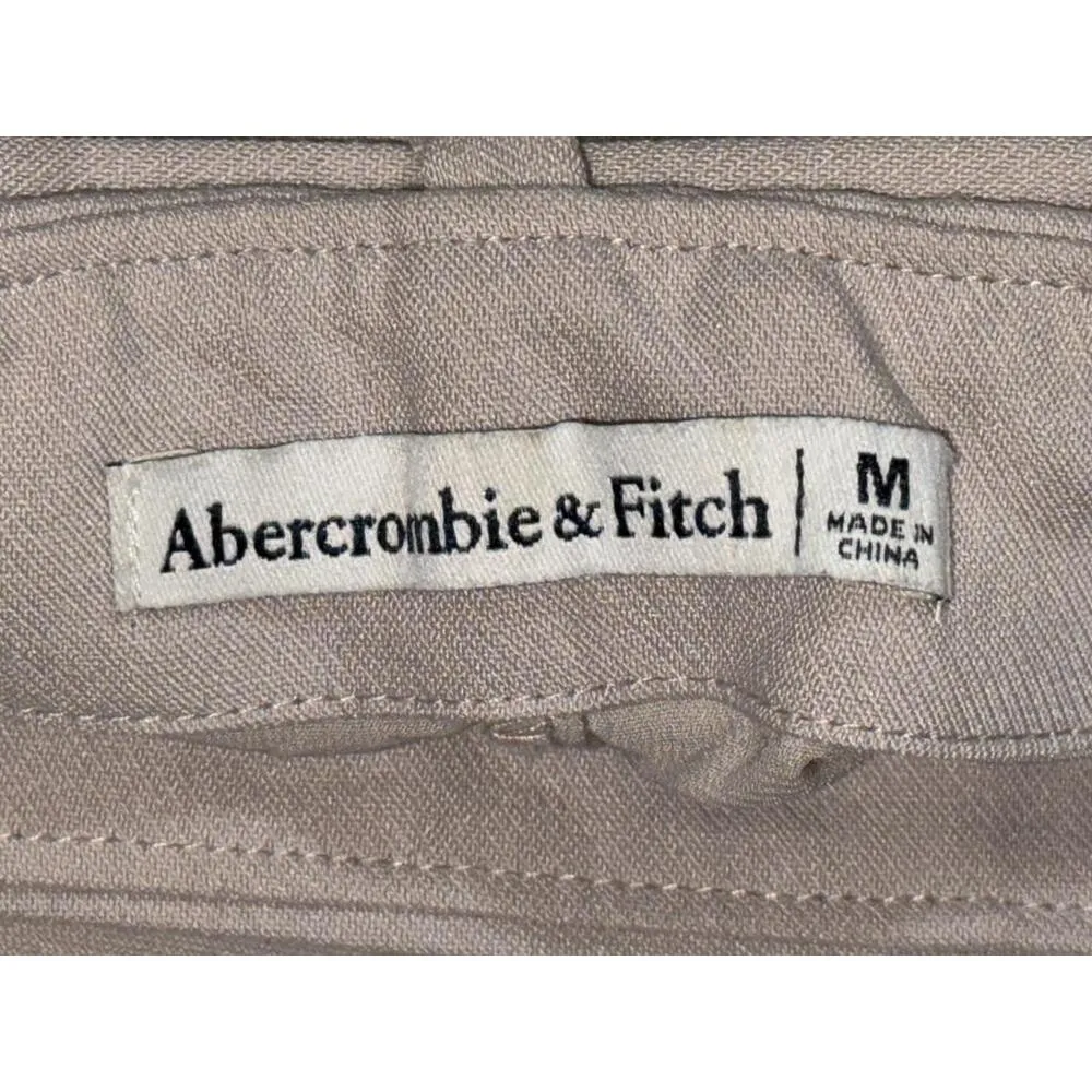 Abercrombie & Fitch Tan Beige Tweed Belted Micro Mini Skirt Womens Size Medium M - Image 3