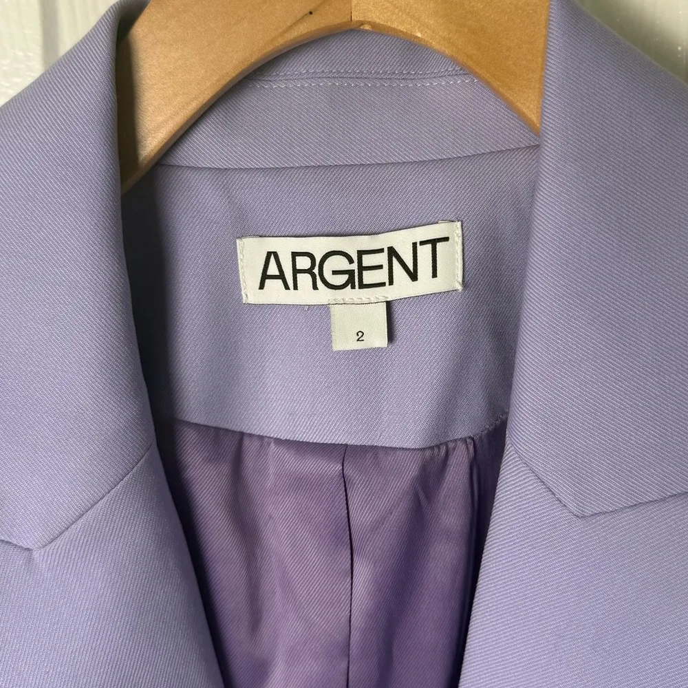 Argent Single Button Blazer in Seasonless Wool Lilac 2 Purple - Image 8