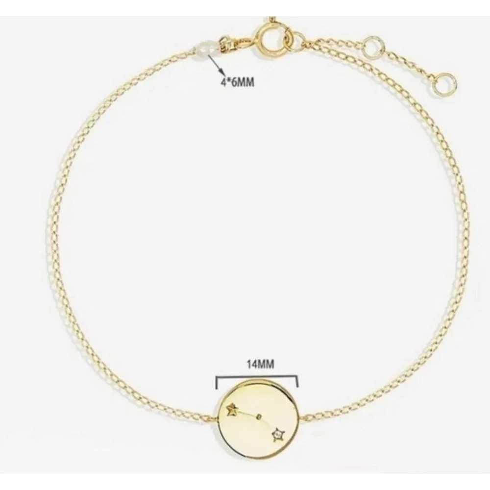 NEW “Taurus” Gold Filled Zodiac Constellation‎ Bracelet, 6-8” - Image 6