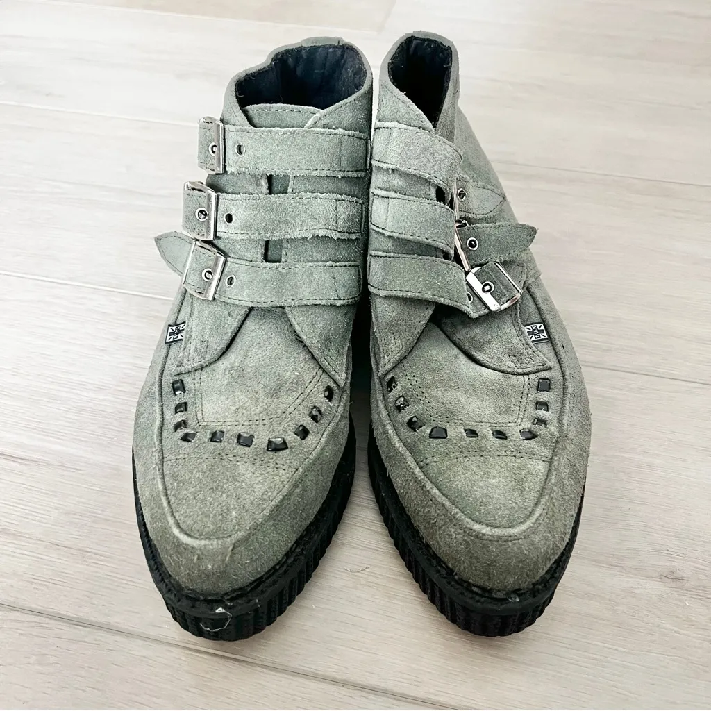TUK Green Moss Ankle Creeper Boots Size EU 38 / US 7 | Suede 3 - Image 2