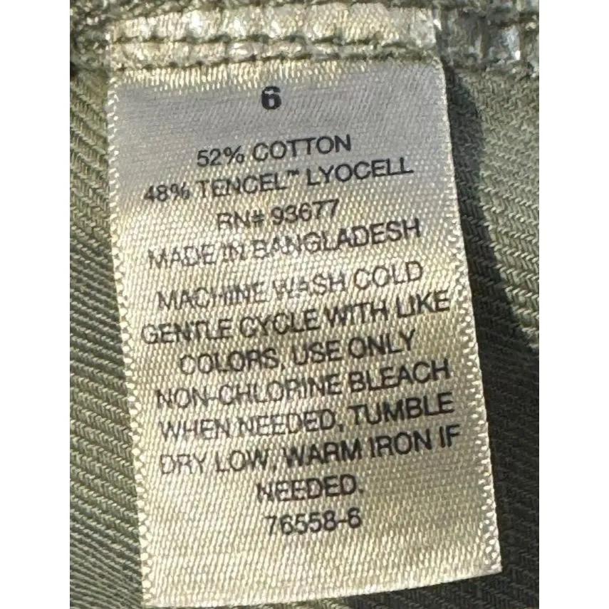 A.n.a Women's Pants Vintage Cargo Straight Leg Relaxed Hi-Rise Green Sz. 6 NWT‎ - Image 13