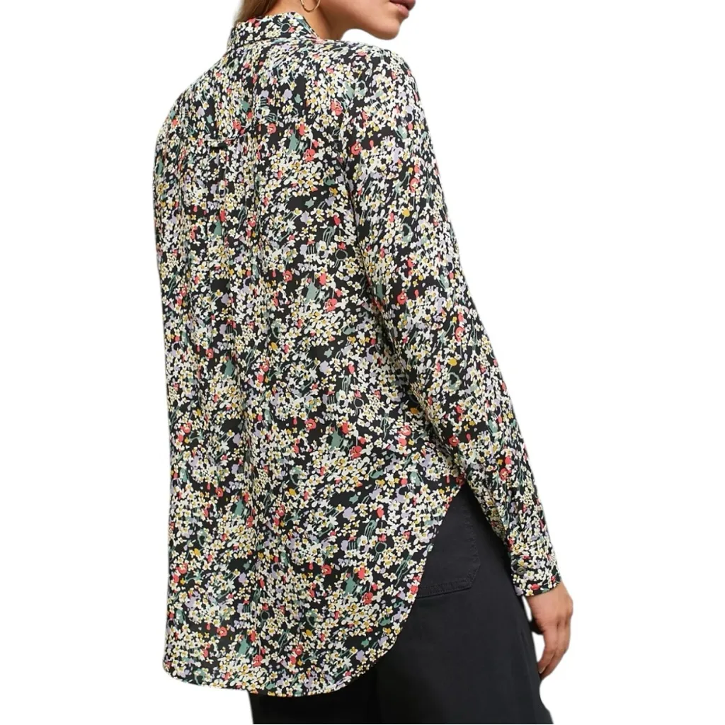 Anthro Maeve Matilda Dark Floral Long Sleeve Blouse size XS Petite Button Down - Image 2