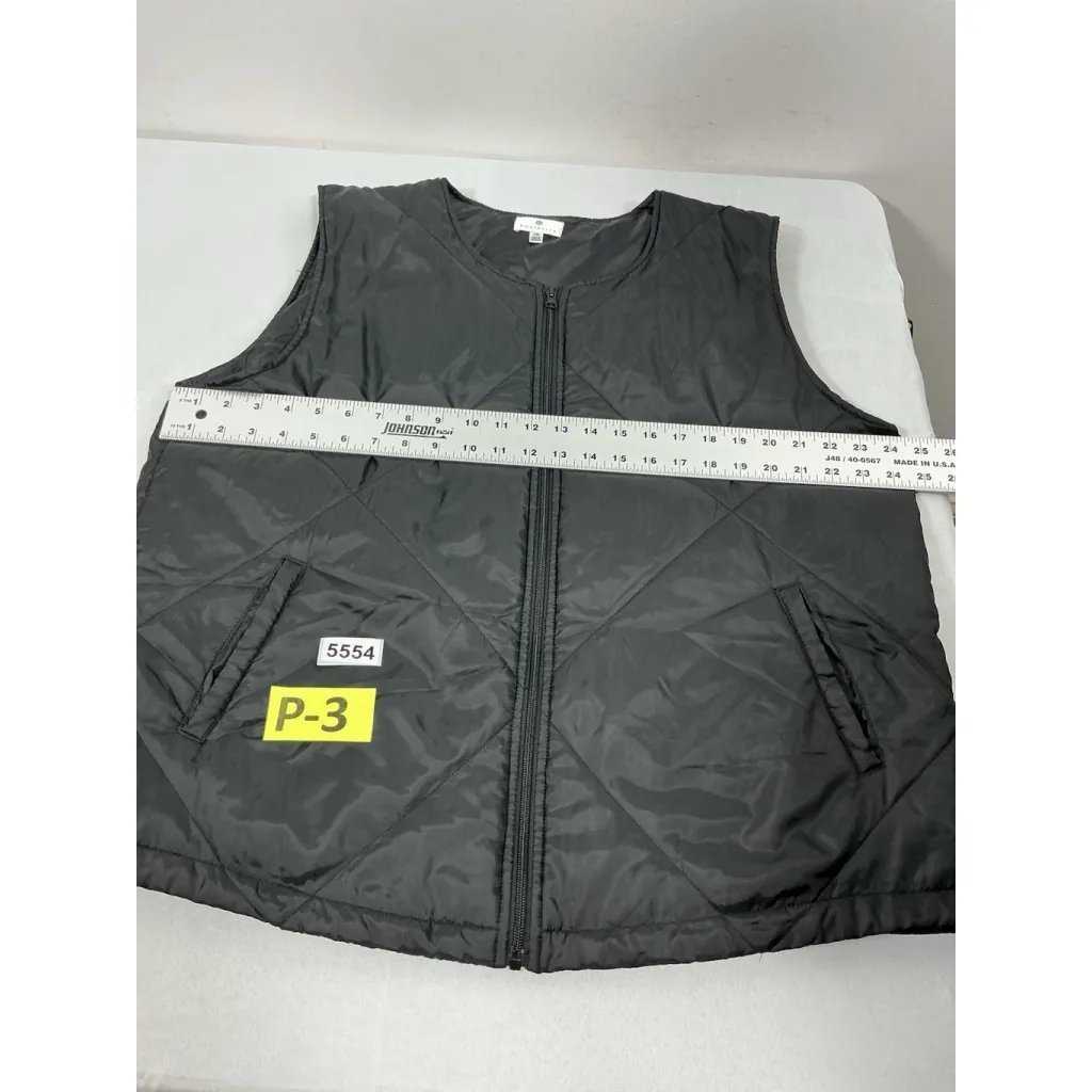Womans Socialite Quilted Oversize Vest L/XL Black - Image 5