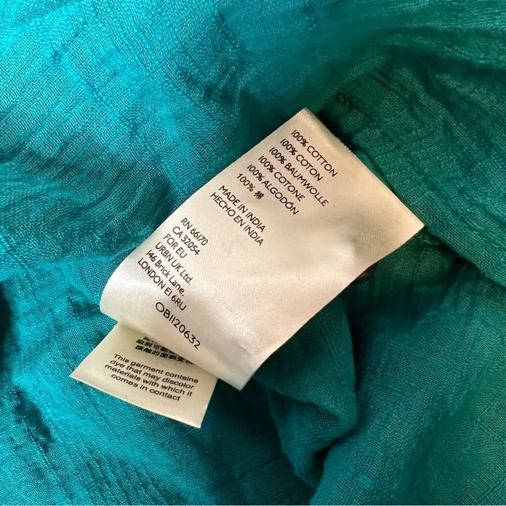 Anthropologie x Pilcro and Letterpress Mila Top turquoise sz S - Image 9