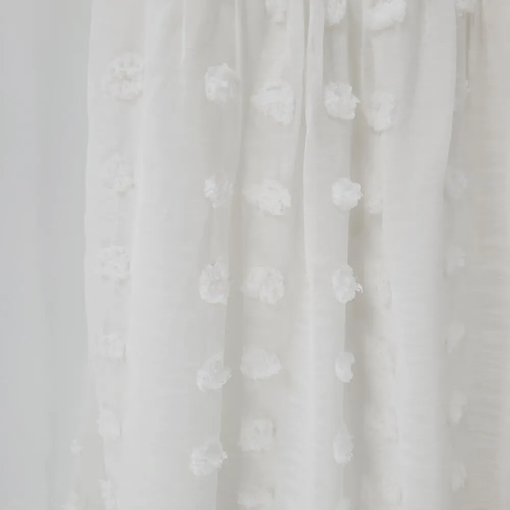 Kandra Womens Dress Medium White Smocked Flutter Sleeve Swiss Dot Flowy Midi NEW - Image 9