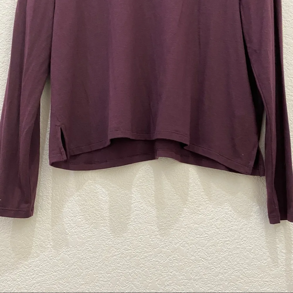 Athleta Burgundy Threadlight Relaxed LS Top L - Image 5
