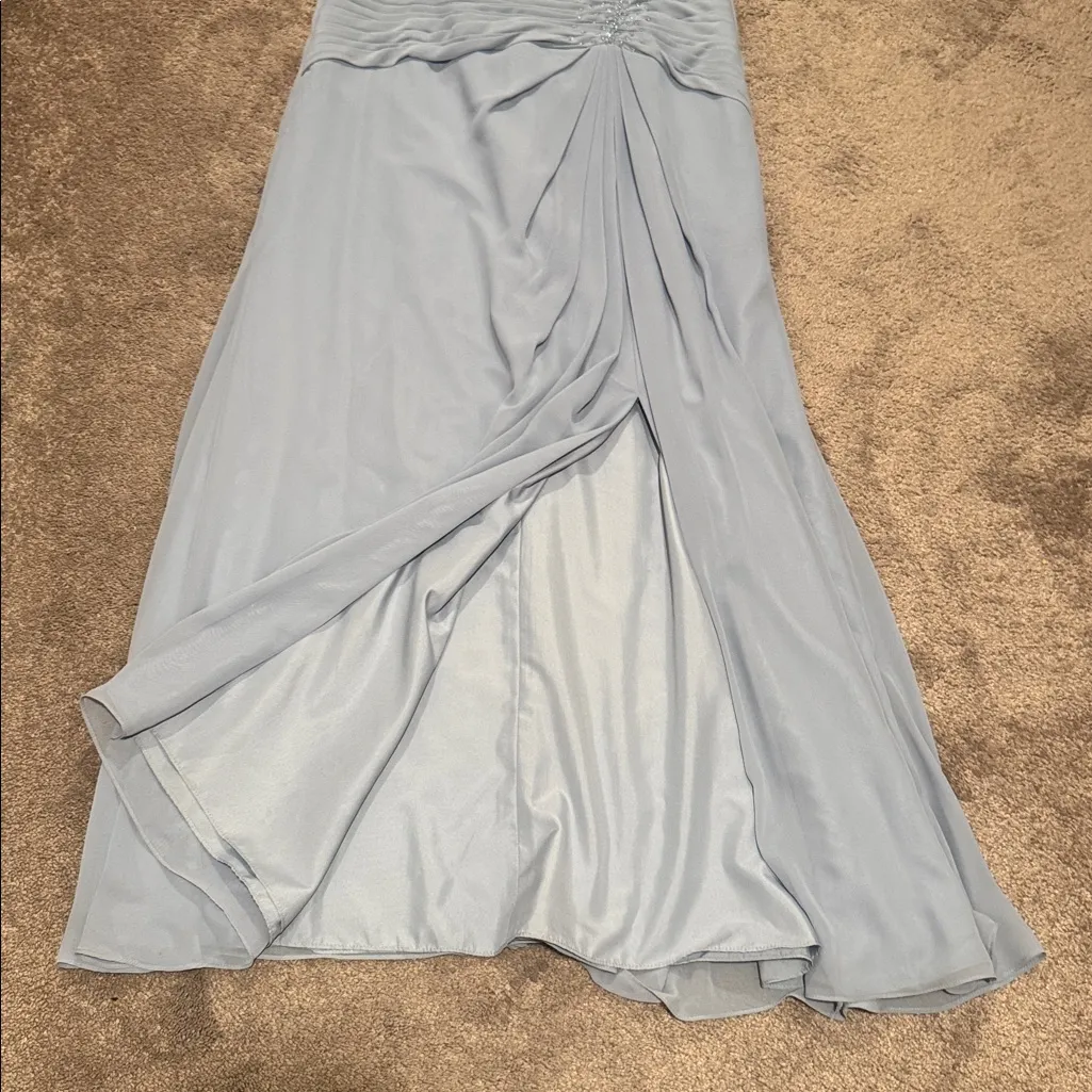 Azazie Libby Dusty Blue A-Line Scoop Sequins Chiffon Dress - Image 5