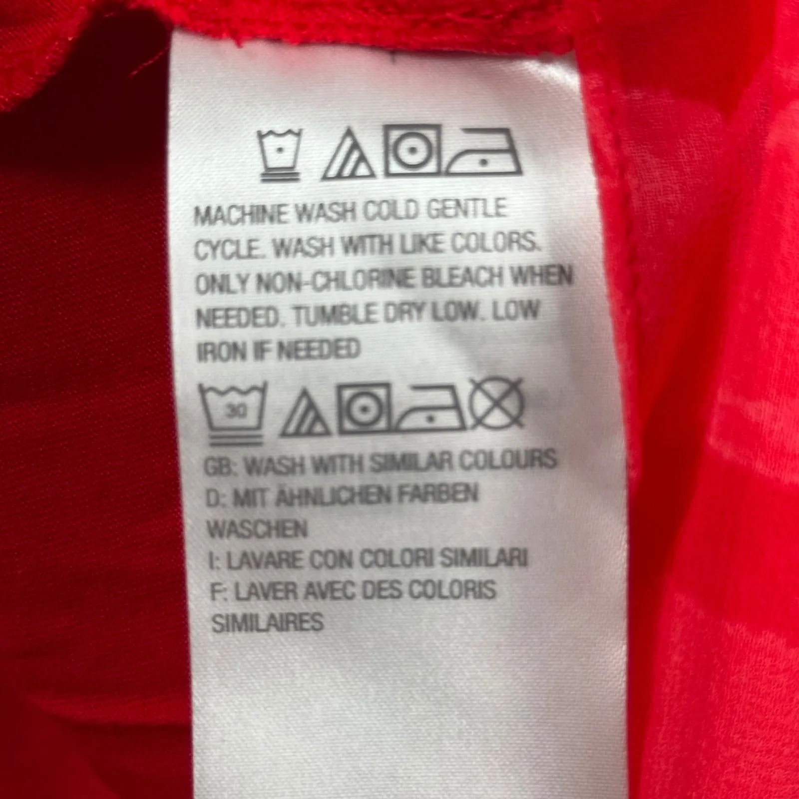 H by Halston Blouse M Red Pink Floral Sleeveless Tunic Chiffon Overlay Career - Image 9