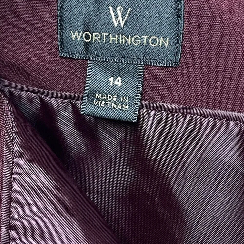 Worthington Lace-Up High Waist Midi Pencil Skirt (Wine) - 14 - Image 8