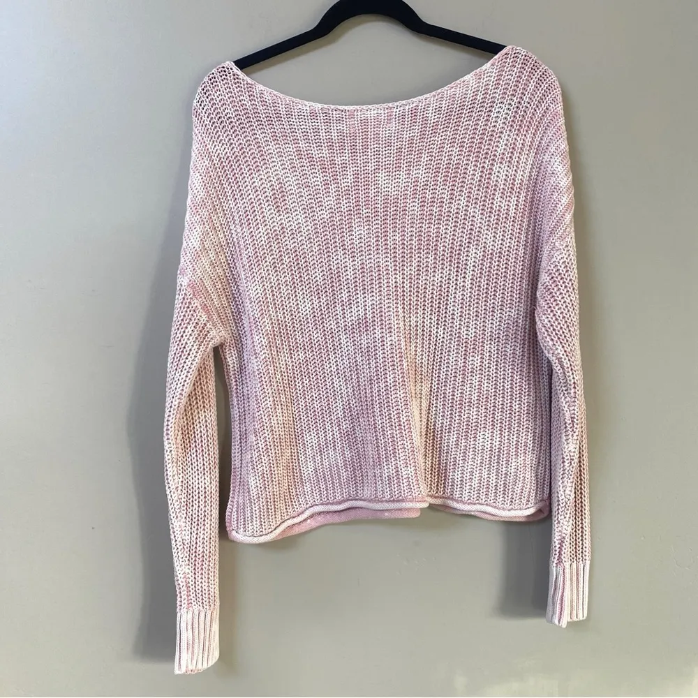 PINK Victoria’s Secret pink space dyed knit long sleeve sweater Medium - Image 3