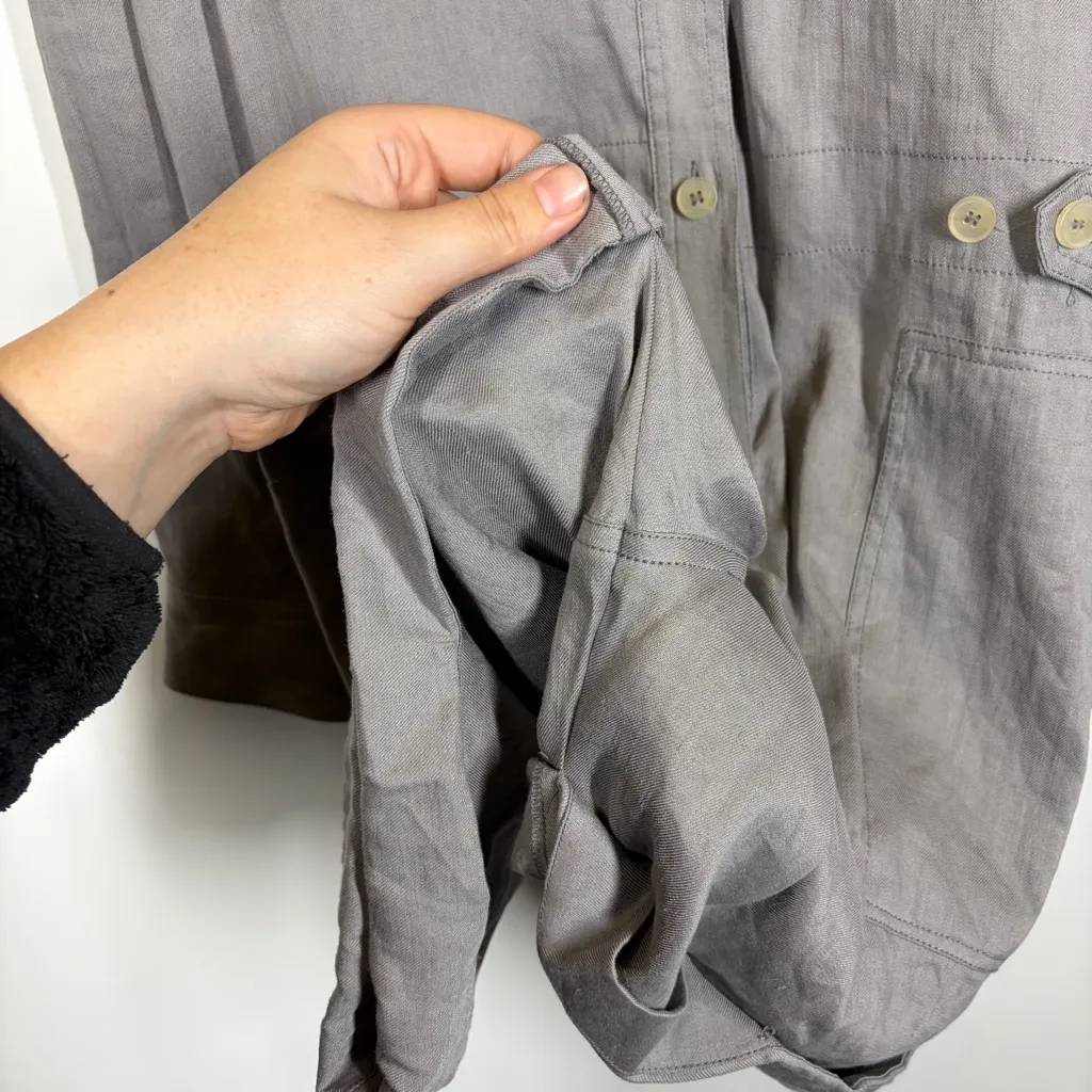 Vince Linen Blend Gray Utility Cargo Romper Size 12 - Image 9