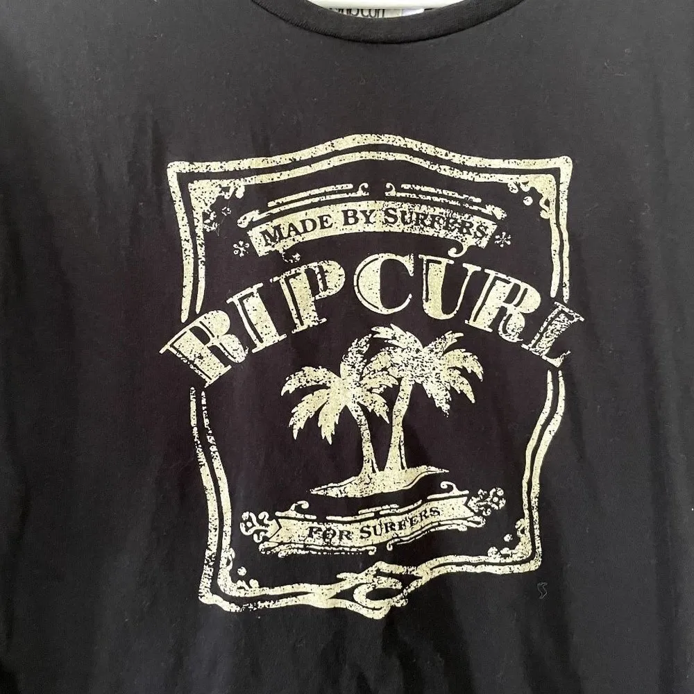 Ripcurl black white island summer short sleeved t-shirt casual comfortable - Image 3