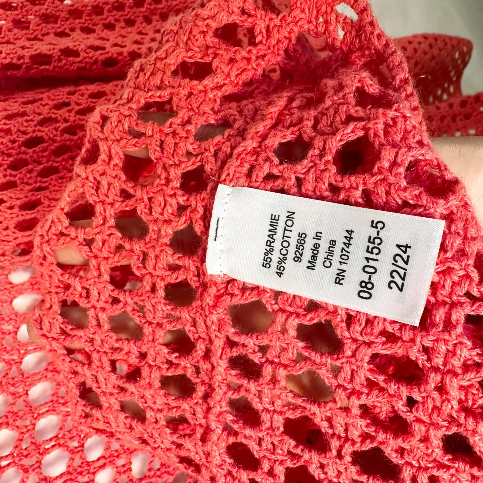 Jessica London Plus Size 22/24 Cardigan Pink Open Knit Sweater Shrug Duster 161‎ - Image 7