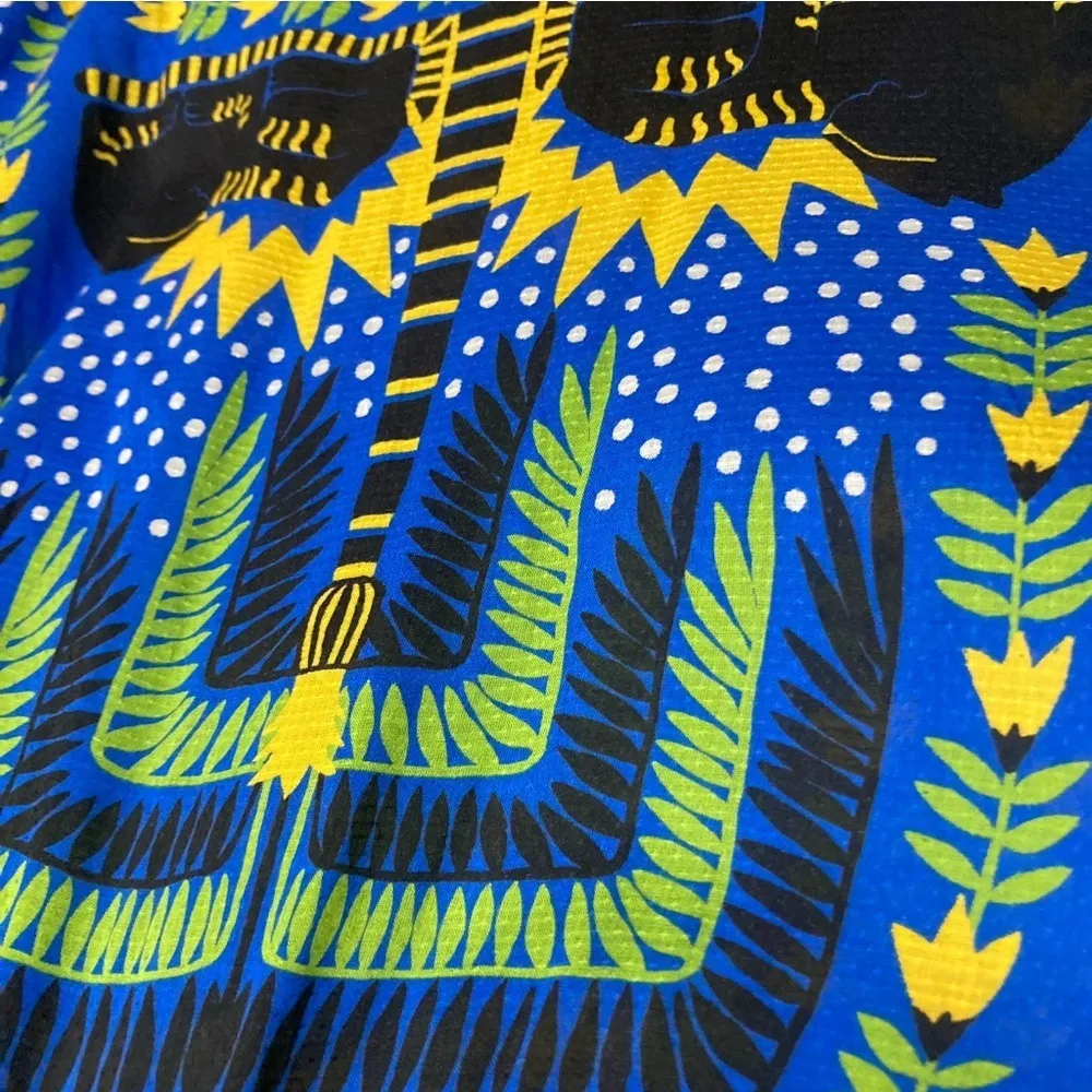 Anthropologie Incerti bright blue green and yellow strappy bandeau dress. XL - Image 7