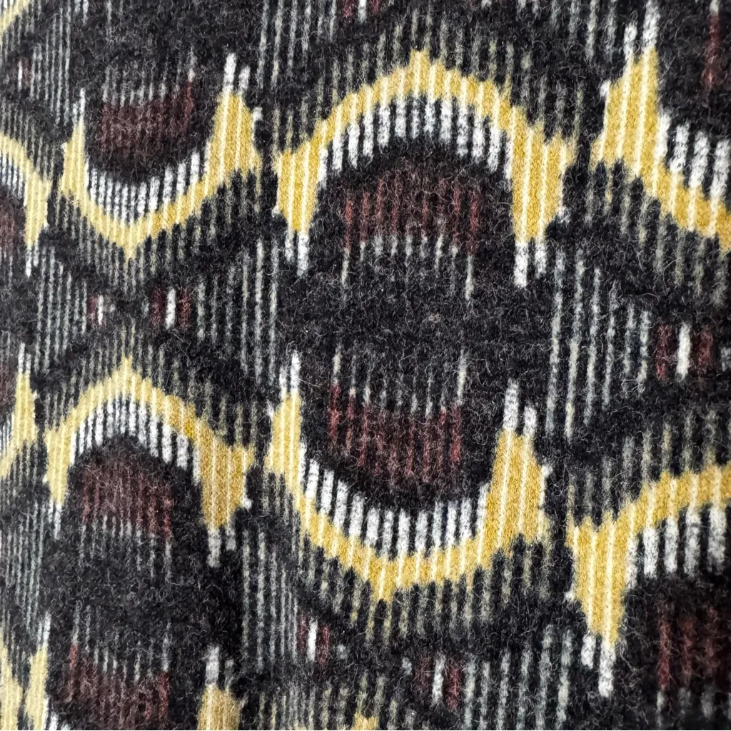 Anthropologie Aryeh Geometric 1/4 Zip Warmer Sweater Dress Tan Gray Black Medium - Image 6