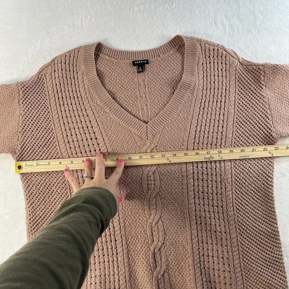 Torrid Plus 2 2X Metallic Shine Sweater Pullover Mixed Knit Wool Blend Women’s - Image 10
