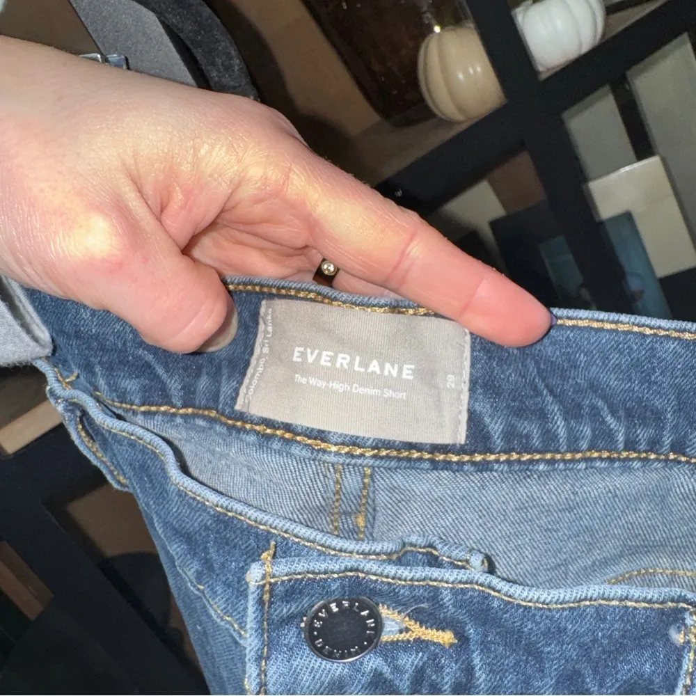 Everlane the way high denim shorts dark wash rise cut offs size 29 jeans - Image 2