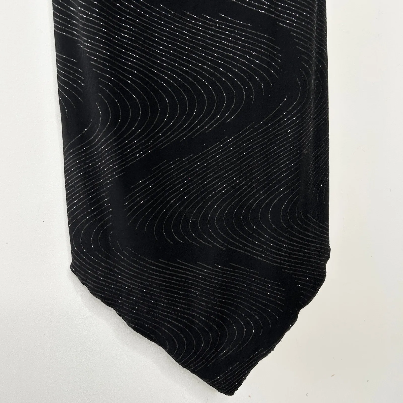 UP FRONT Vintage Y2K Dress Womens Size Medium Whimsigoth Sparkly Asymmetrical Black - Image 5