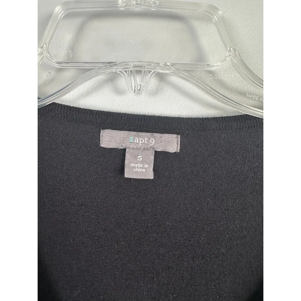 Vintage Apt. 9 Small Womens Top Y2K Long Sleeve Black Round Neck Layered - Image 4