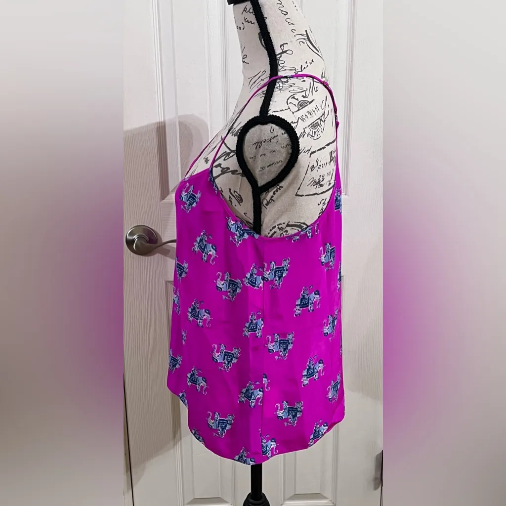Lilly Pulitzer Magenta Bazaar Dusk Silk Tank - Image 6
