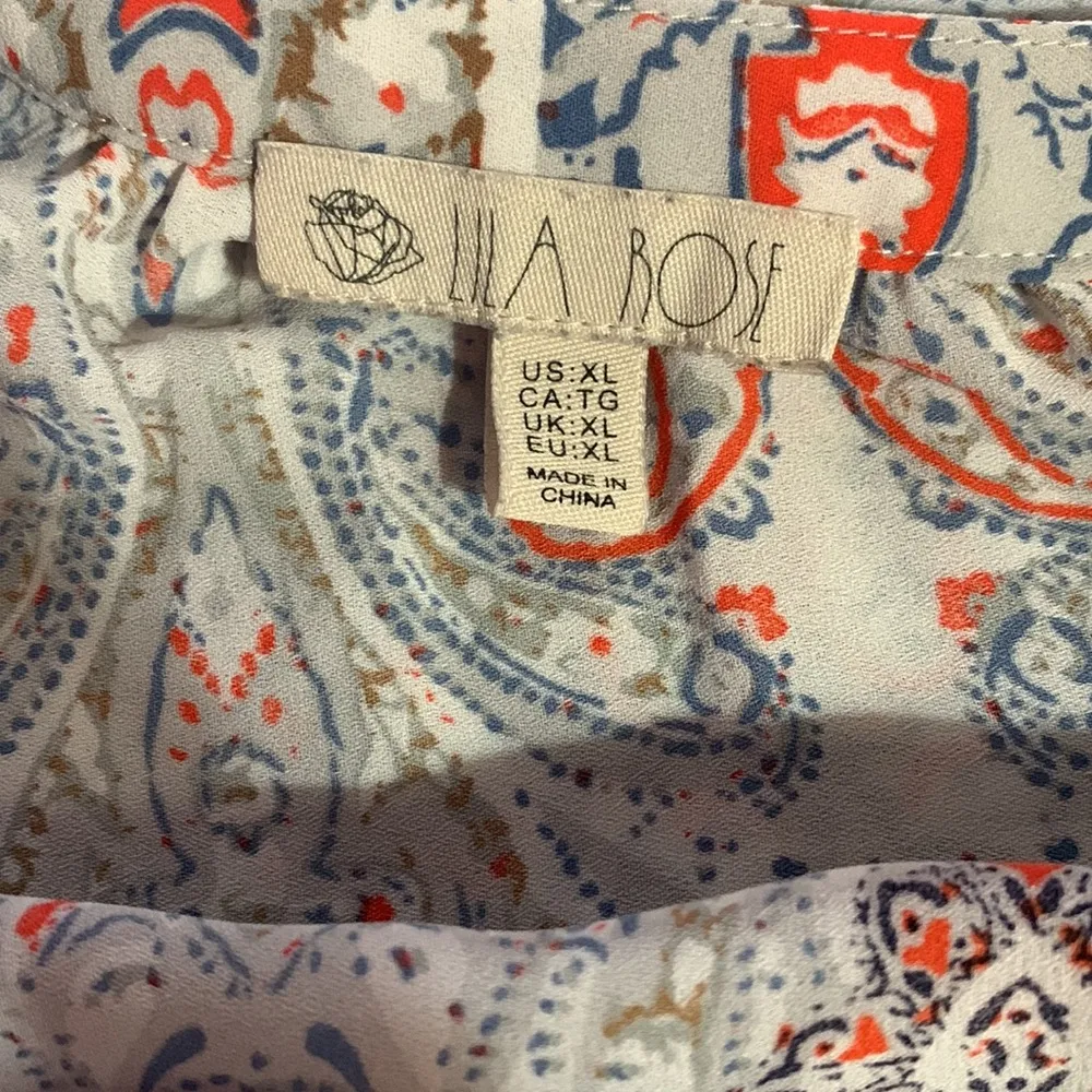 LILA ROSE TUNIC BLOUSE TOP Sz: XL - Image 8