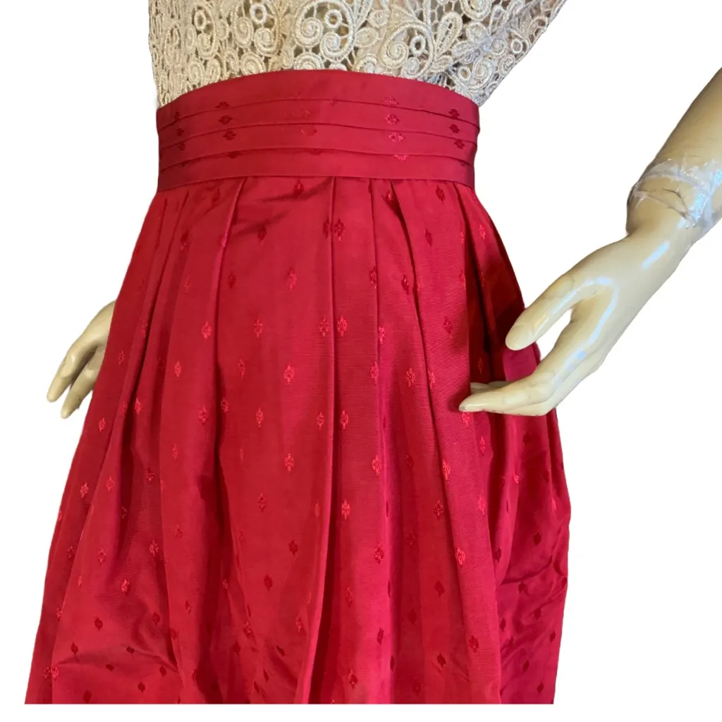 VINTAGE 1980'S DARYLE ALEXANDER RED PLEATED A - Image 7