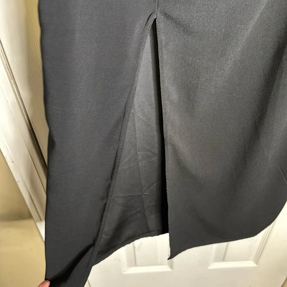 Nasty Gal Little Black Dress Spaghetti Straps Side Slit Size 8 - Image 5