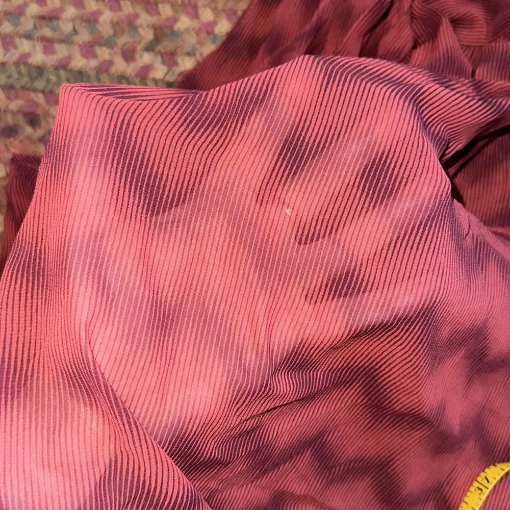 RED SHEER CHEVRON SLEEVELESS TANK BLOUSE TIE FRONT - Image 6