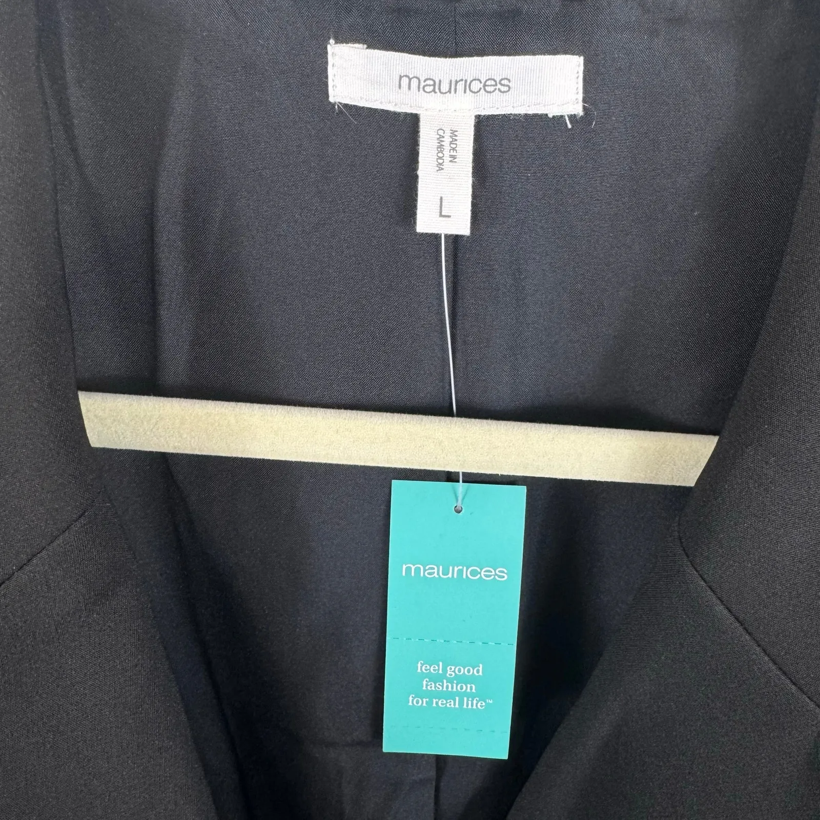 Maurices NWT Black Double‎ Breasted Collared Lined Blazer Size L - Image 5