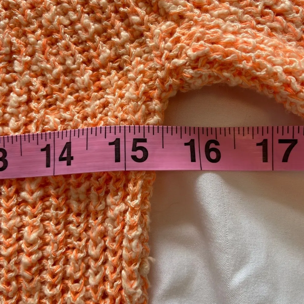 Free People Electric City Tangerine Crewneck Knit Crochet Sweater Size XS - Image 10