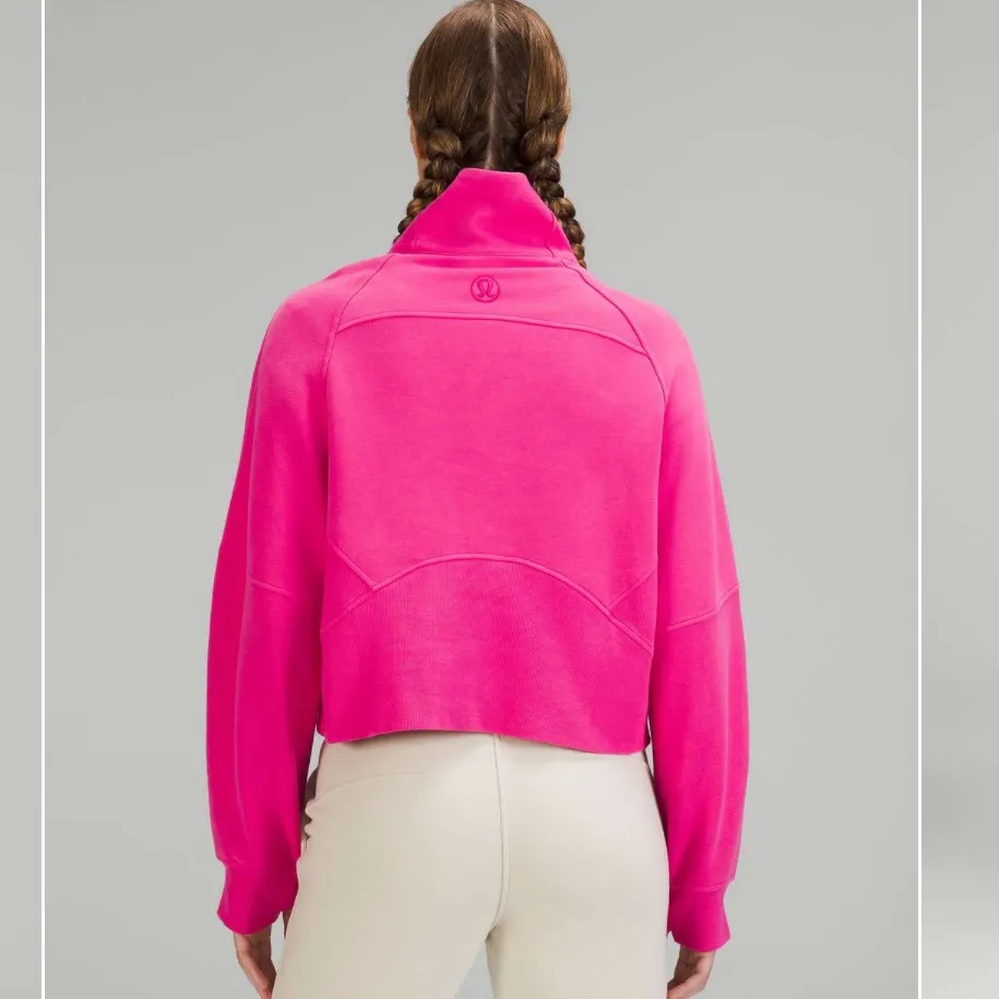 LULULEMON Scuba Oversized Funnel Neck Half Zip Sonic Pink Size XS/S - Image 2