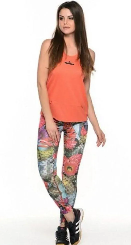 ADIDAS Snowboarding Vivarium Succulent Floral Print Leggings Pants Tights Size L - Image 3