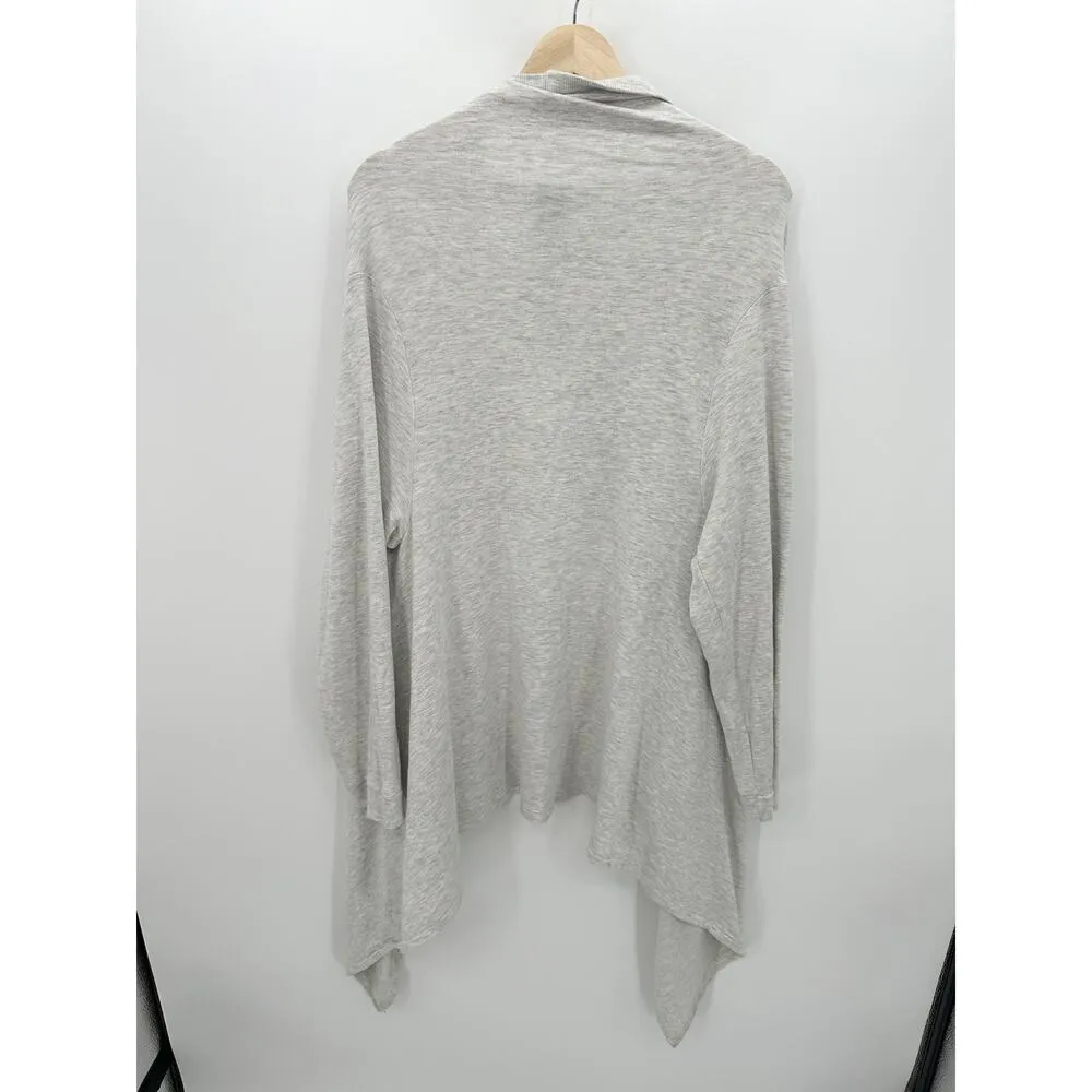 Mono B Women Gray Open Front Cardigan Sweater Long Asymmetrical Size 3XL NWT** - Image 2