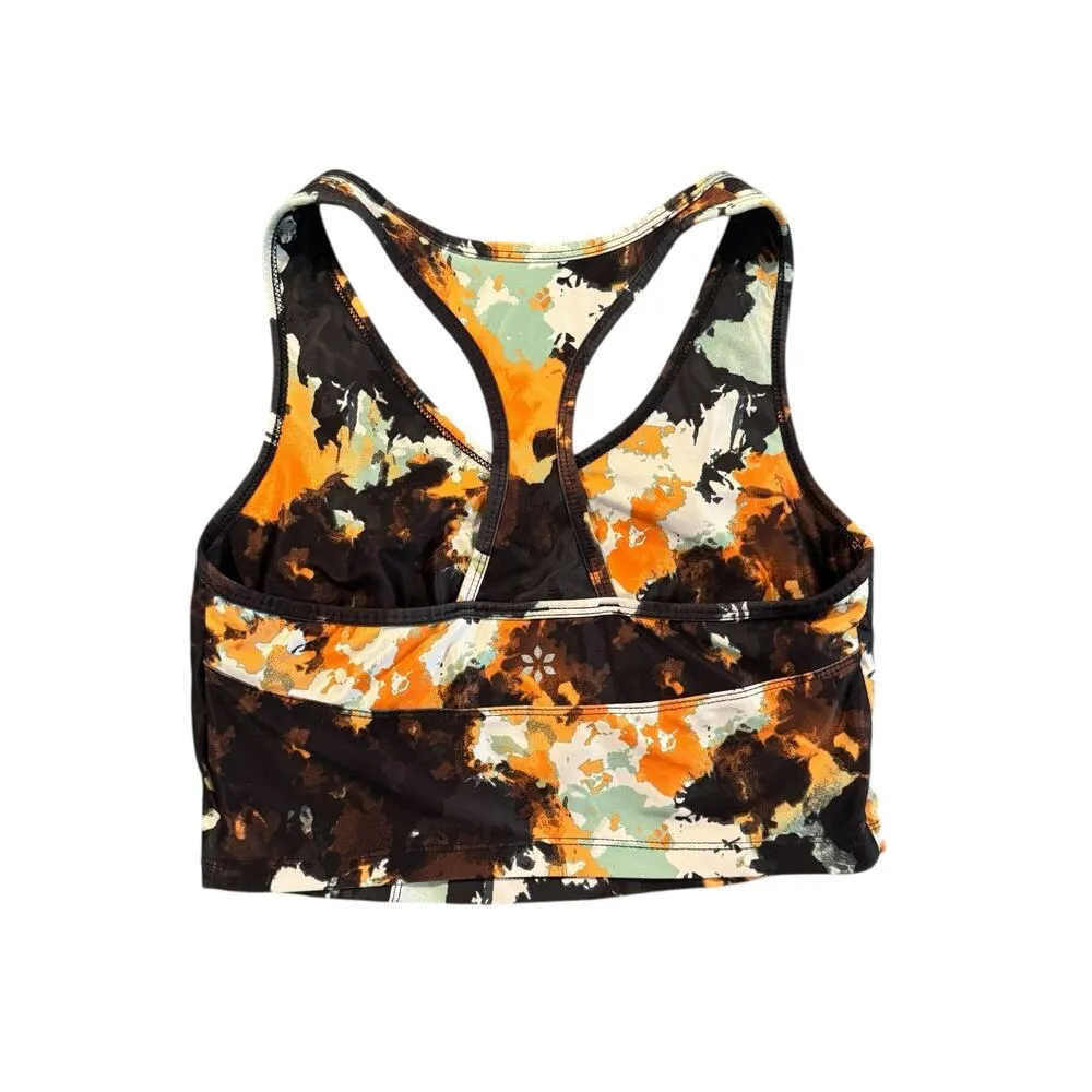 Nine West Active Racerback Sports Bra Medium Multicolor Abstract Print Stretch - Image 2