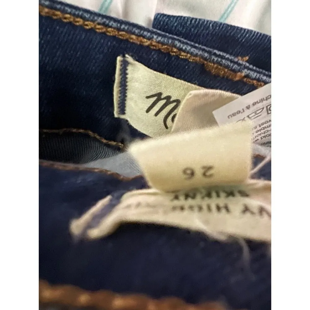 Madewell Curvy High Rise Skinny Blue Denim Jeans Size 26 - Image 6
