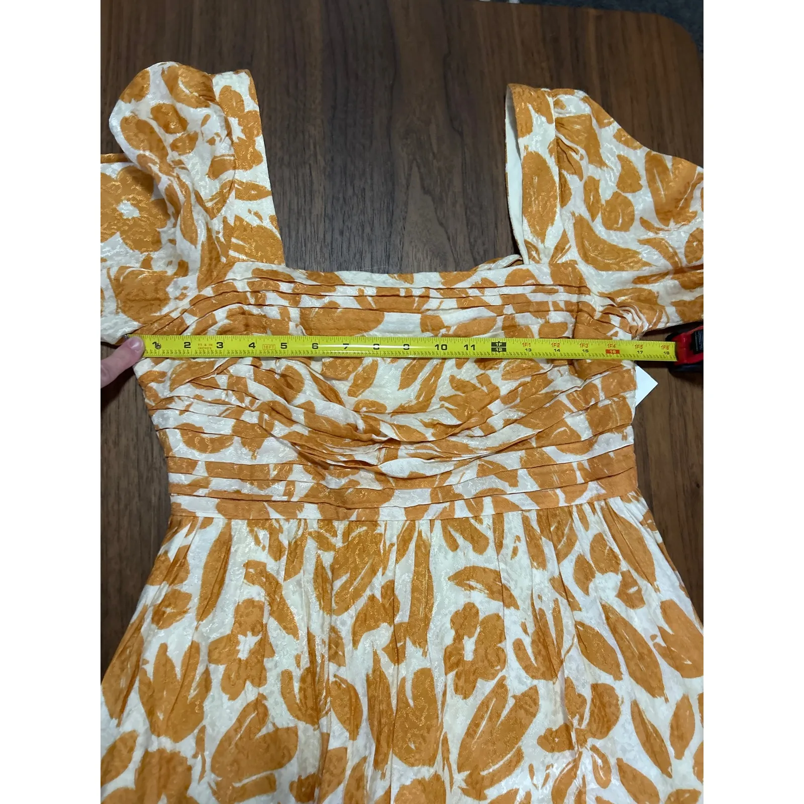 SAYLOR The Fritz Long Sleeve mini dress in White and Orange. Size M. - Image 10